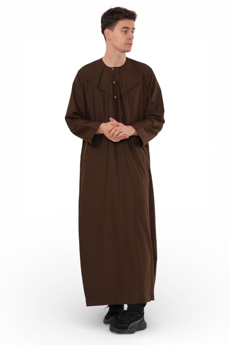 Heren Eid Bruin Marokkaanse Jubba Robe Djellaba Ramadan Eid Thobe - HM11 - Image 4