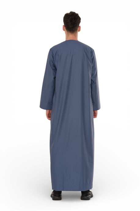 Heren Eid Blauwe Marokkaanse Jubba Robe Djellaba Ramadan Eid Thobe - HM11 - Image 5