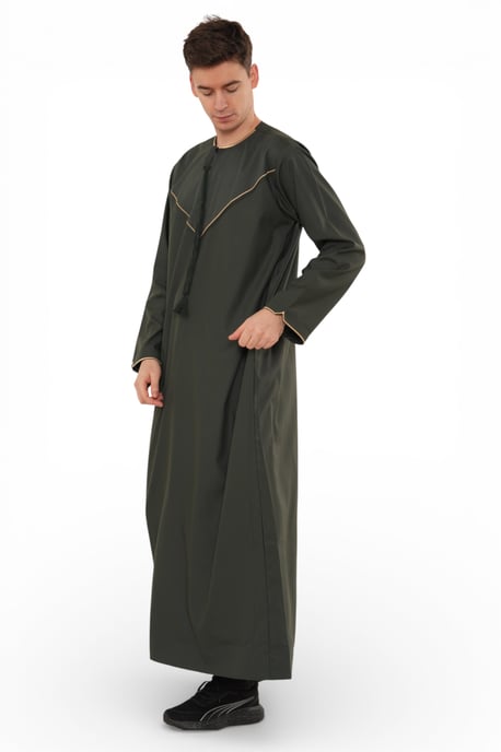 Men's Ramadan Green Moroccan Jubba Robe Djellaba Eid Thobe - TT-007 - Image 3