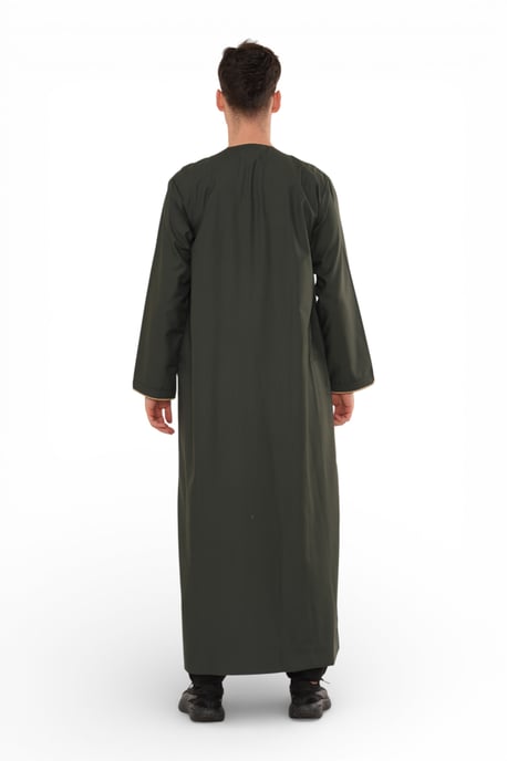Men's Ramadan Green Moroccan Jubba Robe Djellaba Eid Thobe - TT-007 - Image 4