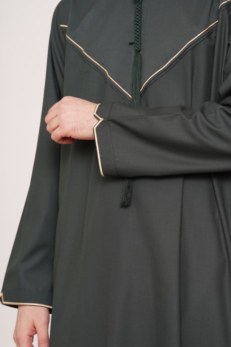 Men's Ramadan Green Moroccan Jubba Robe Djellaba Eid Thobe - TT-007 - Image 5