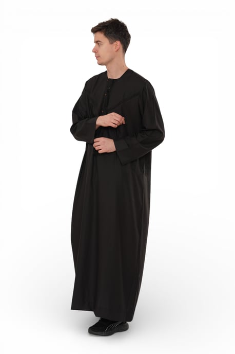 Heren Eid Zwart Marokkaanse Jubba Robe Djellaba Ramadan Eid Thobe - HM11 - Image 4
