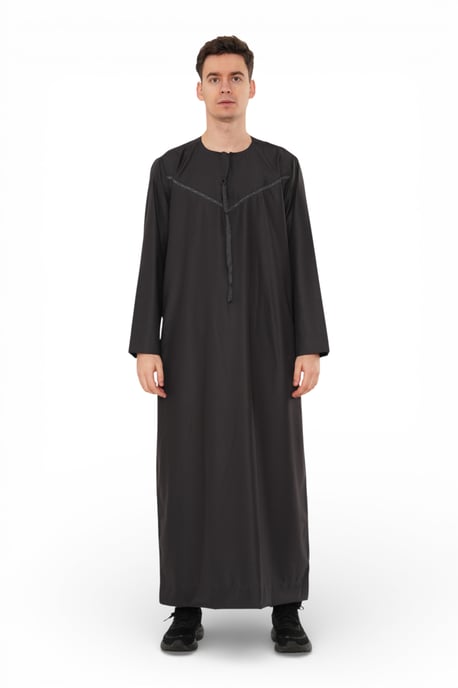Ramadan Eid Charcoal, herrar, Marockansk Jubba Robe Djellaba Thobe - TT-008 - Image 1