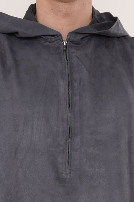Heren Eid Grijze Marokkaanse Jubba Robe Ramadan Eid Thobe met capuchon - HM12 - Image 5
