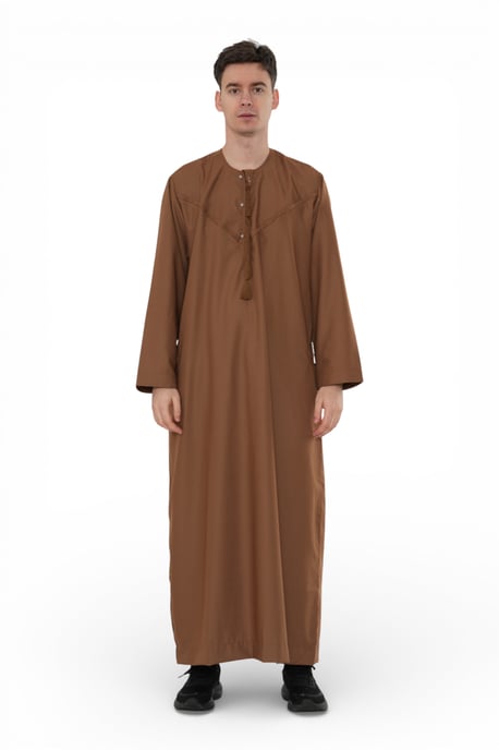 Heren Eid Camel Brown Marokkaanse Jubba Robe Djellaba Ramadan Eid Thobe - HM11 - Image 1