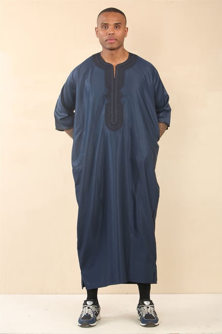 Heren blauwe Marokkaanse Thobe Djellaba Jubba Robe Eid - Image 2