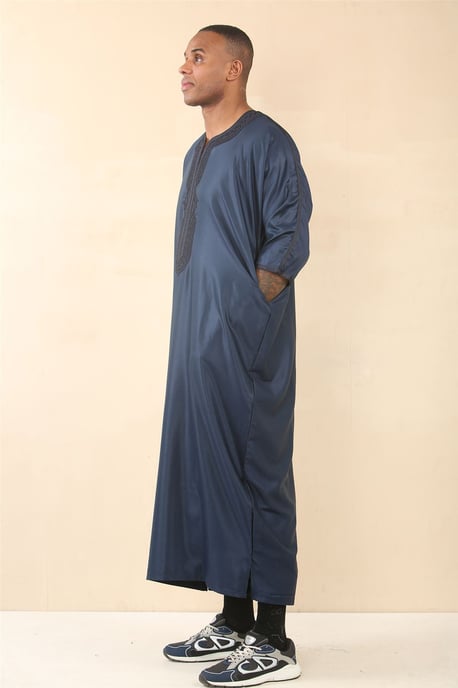 Heren blauwe Marokkaanse Thobe Djellaba Jubba Robe Eid - Image 3