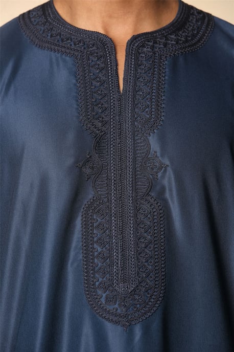 Heren blauwe Marokkaanse Thobe Djellaba Jubba Robe Eid - Image 5