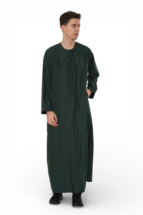 Heren Eid Groene Marokkaanse Jubba Robe Djellaba Ramadan Eid Thobe - HM11 - Image 2