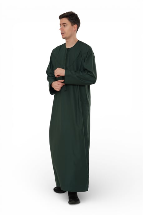 Heren Eid Groene Marokkaanse Jubba Robe Djellaba Ramadan Eid Thobe - HM11 - Image 4