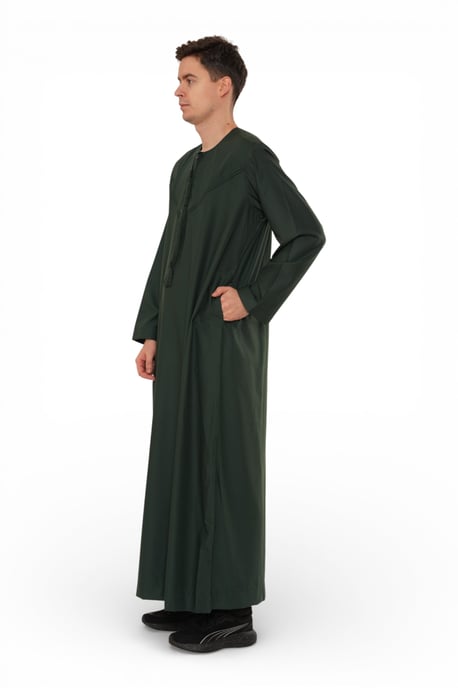 Heren Eid Groene Marokkaanse Jubba Robe Djellaba Ramadan Eid Thobe - HM11 - Image 5