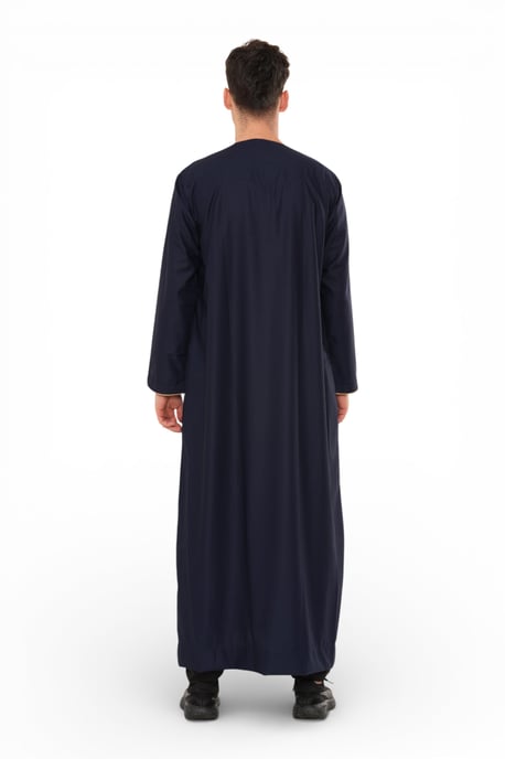 Mens Navy Ramadan Moroccan Jubba Robe Djellaba Eid Kaftan Thobe LFS -TT-007 - Image 5