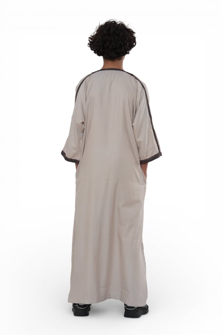Kinderen jongens zalm bordeaux Marokkaanse Thobe gewaad Djellaba Gandoura Eid Jubba- K-HM66 - Image 3