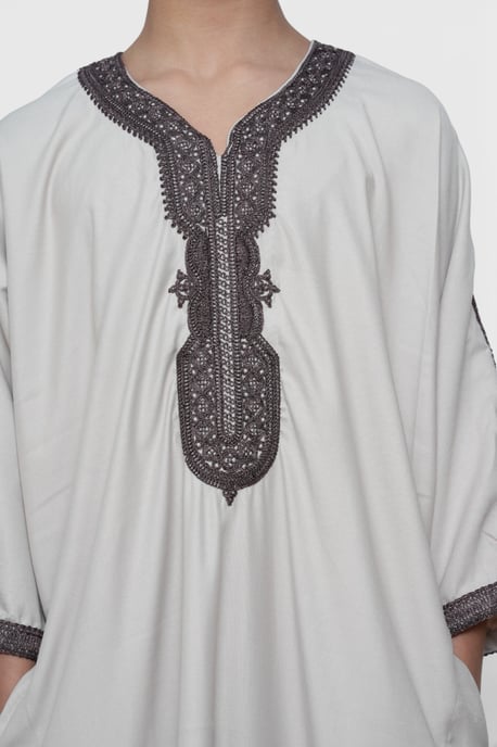 Kinderen jongens zalm bordeaux Marokkaanse Thobe gewaad Djellaba Gandoura Eid Jubba- K-HM66 - Image 4