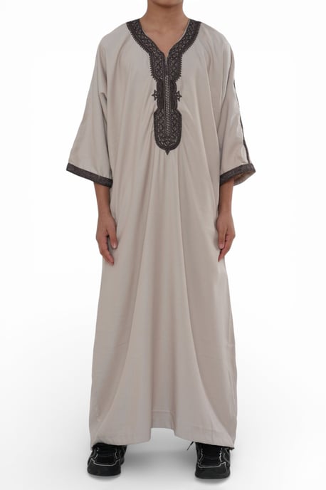 Kinderen jongens zalm bordeaux Marokkaanse Thobe gewaad Djellaba Gandoura Eid Jubba- K-HM66 - Image 5