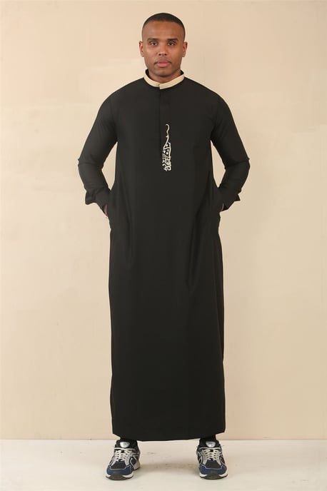 Svarta herrkläder, Jubba-mantel, Thobe, arabiska och saudiska emiratar, islamiska kläder, Thobe, Jubba-mantel - Image 2
