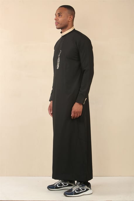 Svarta herrkläder, Jubba-mantel, Thobe, arabiska och saudiska emiratar, islamiska kläder, Thobe, Jubba-mantel - Image 3