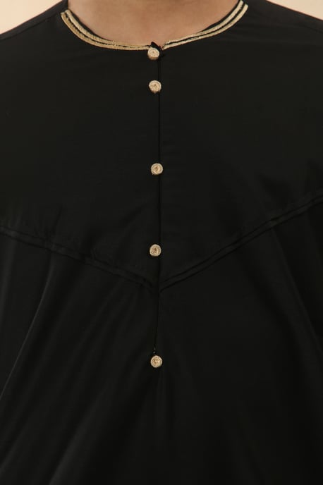 Kid's Boys Black Oman Eid Thobe Saudi Emirati Jubba Robe - Image 5