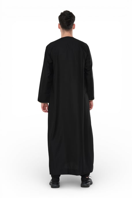 Mens Black Ramadan Moroccan Jubba Robe Djellaba Eid Kaftan Thobe LFS -TT-007 - Image 5