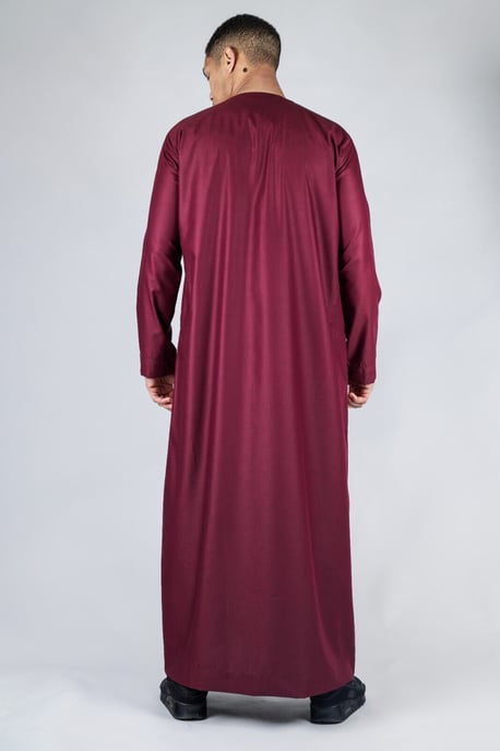 Men's Red Thobe Emirati Islamic Jubba Robe Eid Tassel Regular Fit - Image 3