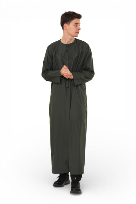 Ramadan Eid Grön Marockansk Jubba Robe Djellaba Thobe herrar - TT-008 - Image 2