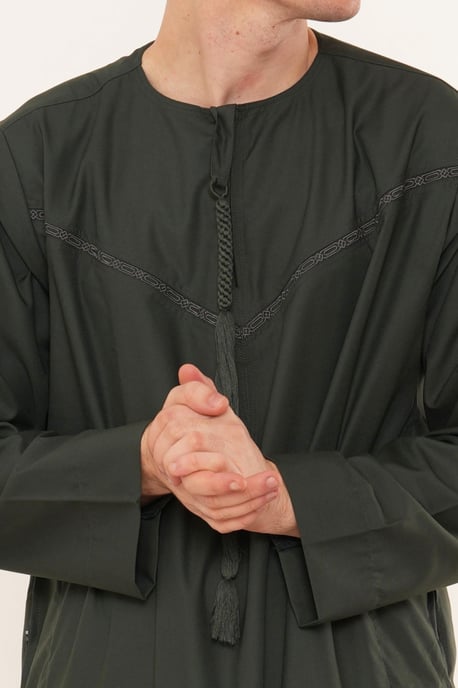 Ramadan Eid Grön Marockansk Jubba Robe Djellaba Thobe herrar - TT-008 - Image 5