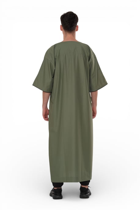 Mens Green Ramadan Moroccan Gandoura Thobe Robe Djellaba Eid Jubba LFS-TT-006 - Image 4