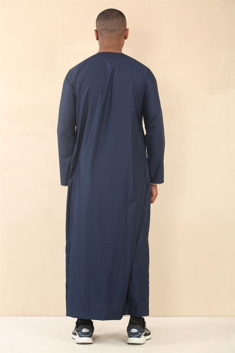 Oman Eid Blue Thobe Saudi Emirati Jubba Robe för herrar - Image 4