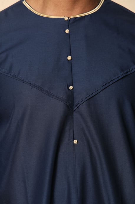Oman Eid Blue Thobe Saudi Emirati Jubba Robe för herrar - Image 5