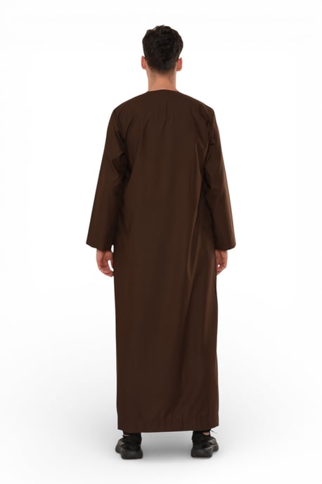 Men's Eid Brown Moroccan Thobe Robe Djellaba Ramadan Eid Jubba- HM10 - Image 5