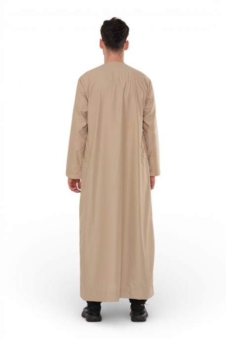 Men's Ramadan Beige Moroccan Jubba Robe Djellaba Eid Thobe - TT-007 - Image 5
