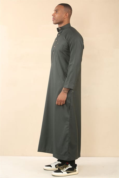 Herrblå Thobe Arabisk Saudiarabisk Islamisk Kläder Jubba Morgonrock - Image 3