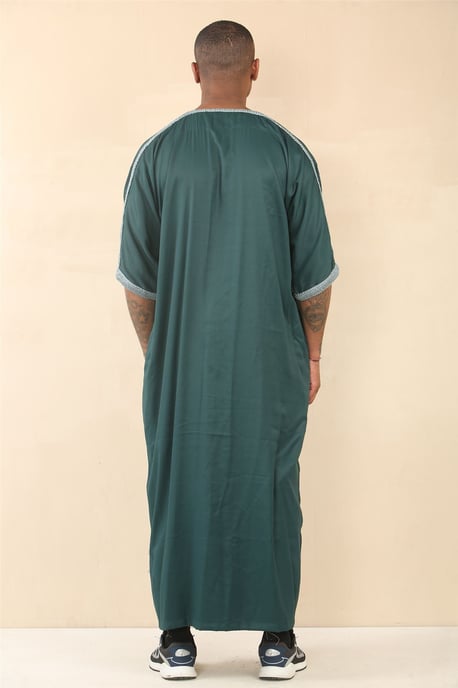 Men's Green Moroccan Thobe Jubba Robe Eid Djellaba Gandoura - Image 5