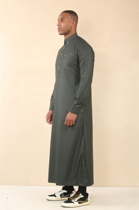 Groene Thobe voor heren, Arabische kleding uit Saoedi-Arabië, islamitische kleding, Jubba-gewaad - Image 2