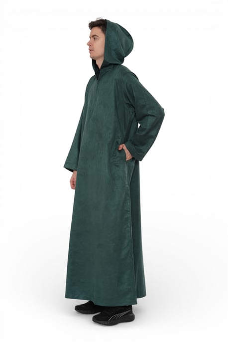 Heren groene Eid Marokkaanse Jubba gewaad Ramadan Eid Thobe LFS met capuchon - HM12 - Image 4