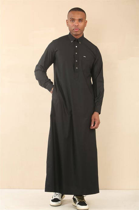 Svarta herrkläder, Jubba-mantel, Thobe, arabiska och saudiska emiratar, islamiska kläder, Thobe, Jubba-mantel - Image 2