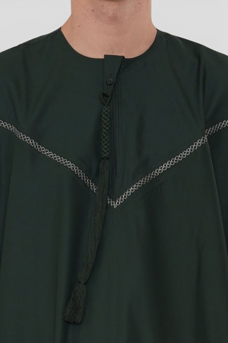 Mens Green Eid Moroccan Thobe Robe Djellaba Ramadan Eid Jubba LFS- HM10 - Image 5