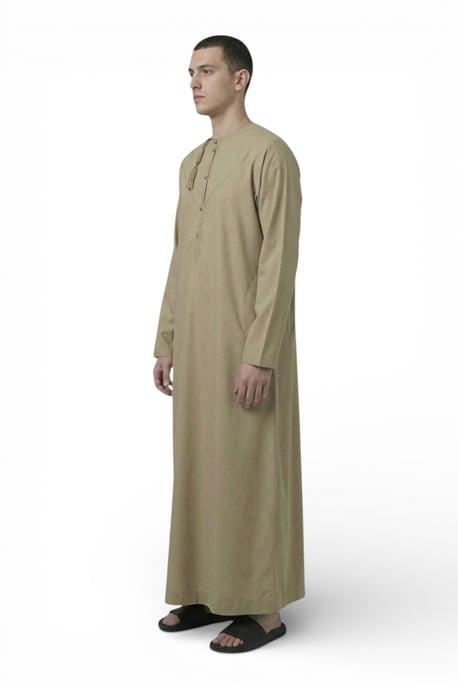 Heren Eid Beige Marokkaanse Jubba Robe Djellaba Ramadan Eid Thobe - HM11 - Image 2