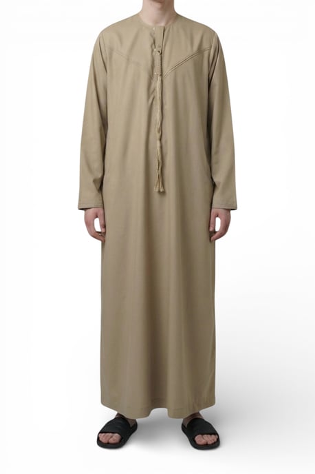 Heren Eid Beige Marokkaanse Jubba Robe Djellaba Ramadan Eid Thobe - HM11 - Image 5