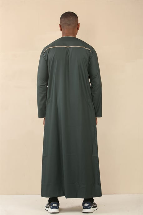 Men's Omani Eid Green Thobe Saudi Emirati Jubba Robe - Image 5