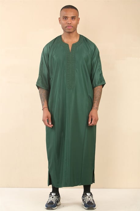 Grön marockansk Thobe Djellaba för män Jubba Robe Eid - Image 1