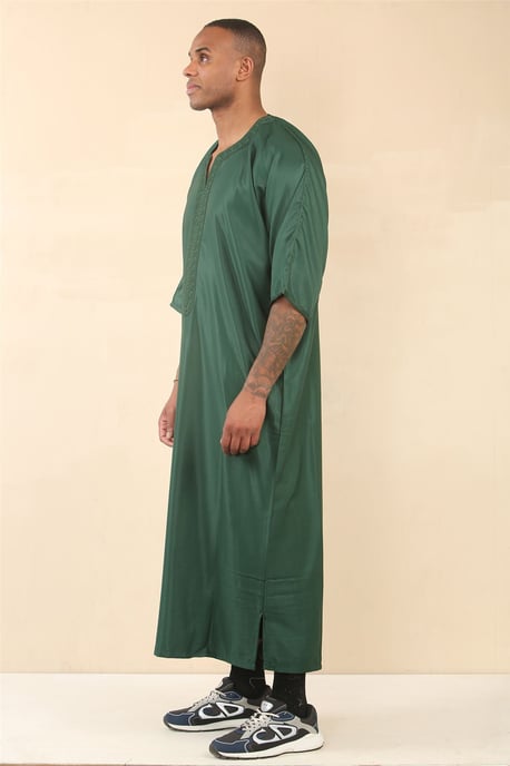 Grön marockansk Thobe Djellaba för män Jubba Robe Eid - Image 4