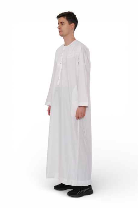 Heren Eid Witte Marokkaanse Jubba Robe Djellaba Ramadan Eid Thobe - HM11 - Image 5