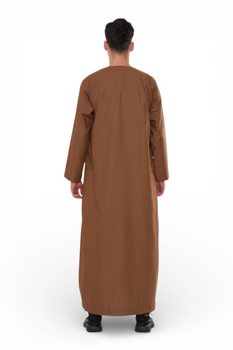 Men's Eid Camel Brown Moroccan Thobe Robe Djellaba Ramadan Eid Jubba- HM10 - Image 5