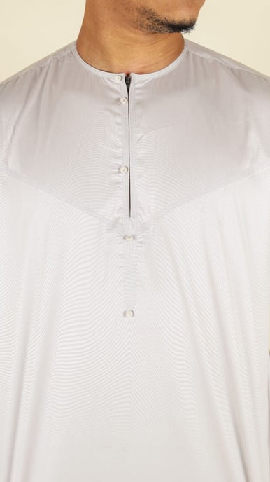 Beige Thobe-gewaad voor heren, satijn, Emirati-islamitische Jubba Eid, normale pasvorm - Image 5
