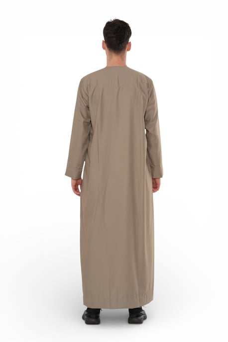 Men's Eid Beige Moroccan Thobe Robe Djellaba Ramadan Eid Jubba- HM10 - Image 5