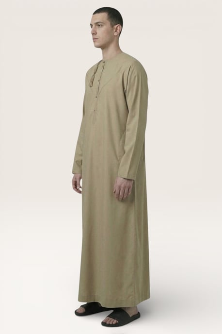 Heren beige Eid Marokkaanse Jubba gewaad Djellaba Ramadan Eid Thobe LFS-HM11 - Image 3