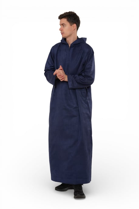 Heren Marine Eid Marokkaanse Jubba Robe Ramadan Eid Thobe LFS met capuchon - HM12 - Image 4
