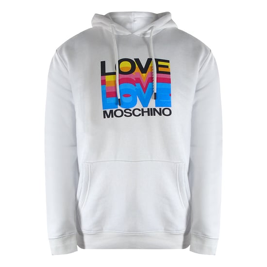 Love Moschino Multi Logo White Hoodie - Image 1