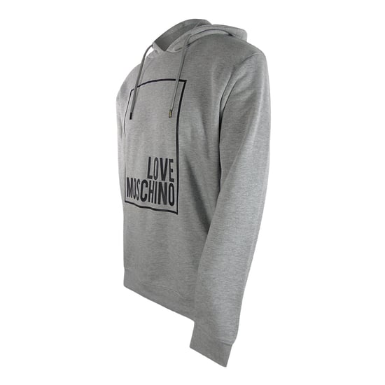 Love Moschino Box Logo Grey Hoodie - Image 3